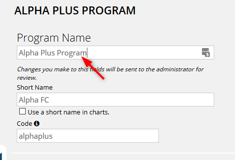 Change program name — Edit the Program Name field.