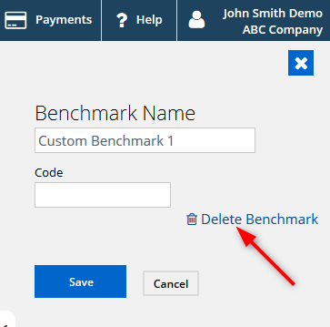 Delete benchmarks — Delete custom benchmarks