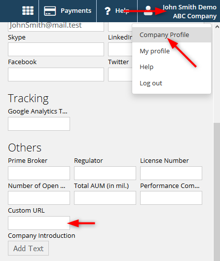 Set up your custom domain name — The feature is not available for TopSheets Basic subscribers.