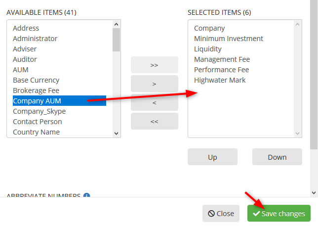 Company AUM — Add the Company AUM field to the table and save.