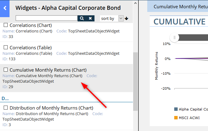 Embed fund data and outputs on your website — Select a widget