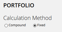 Blended benchmarks — Set calculation method to fixed