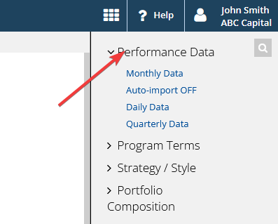 Tailor portal – add programs to portfolio — Enter or upload the data