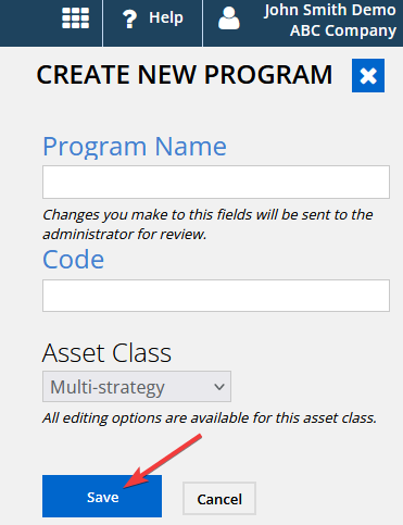 Add new programs — Create a single program
