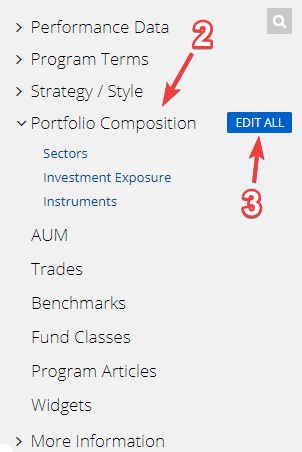 Delete data — Delete program’s Portfolio Composition