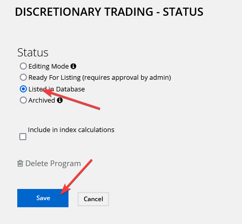 Tailor portal – add programs to portfolio — List programs in the database
