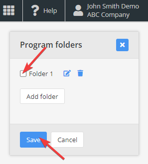 Organize factsheets into folders — Move factsheets into folders