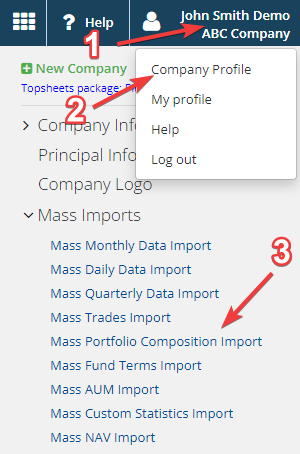 Delete data — Delete Portfolio Composition from Mass Import