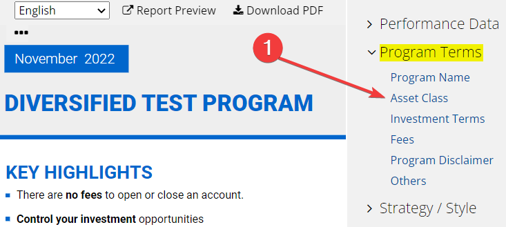 Notional Funding — The value can be set in the “Program Terms” section.