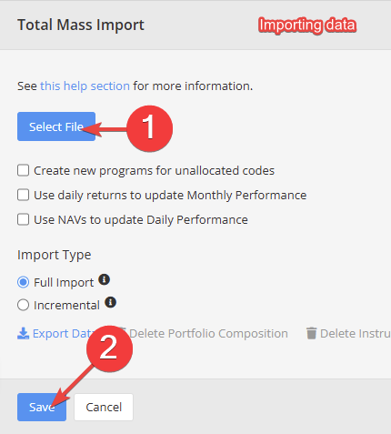 Total Mass Import — Importing ZIP file
