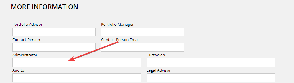Change administrator — Find the “administrator” field and fill it in.
