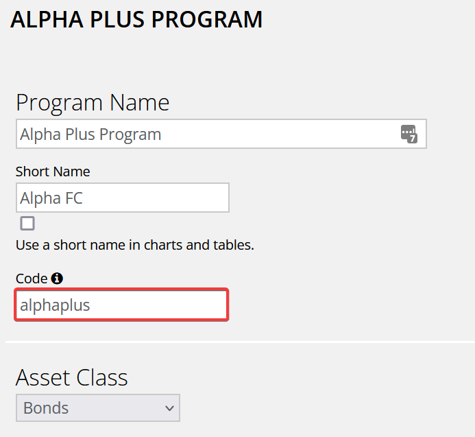 Program identifier — Individual programs