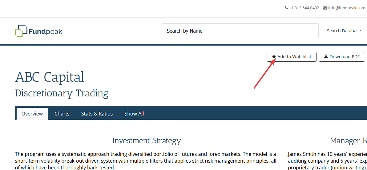 Tailor portal – add programs to portfolio — Add program to watchlist
