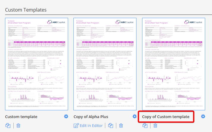 Duplicating Custom Factsheet Templates — How to duplicate a custom tearsheet template
