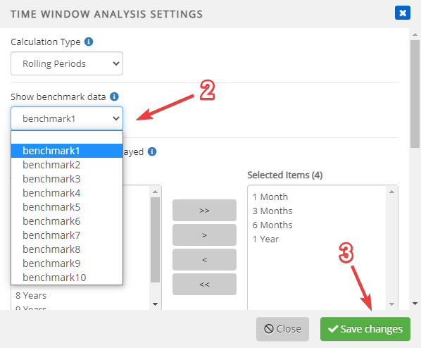 Time Window Analysis — Show benchmark data