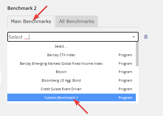Add custom benchmark — Assign a custom benchmark to a program