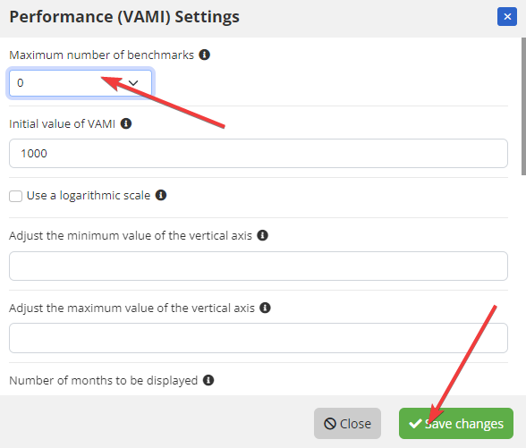 Delete benchmarks — Maximum number of benchmarks being displayed