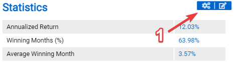 Add benchmarks to statistics table — Click Edit settings