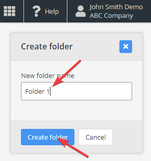 Organize factsheets into folders — Create new folders