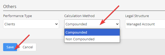 Switch between compounded and non-compounded calculation — Program