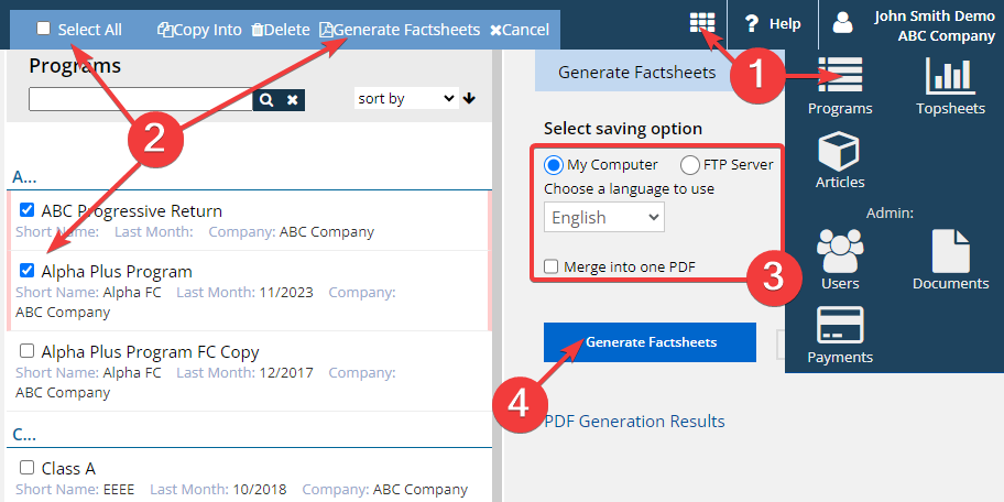 Automatic PDF generator — How to automatically create PDFs for all programs?
