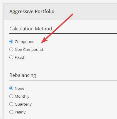Switch between compounded and non-compounded calculation — Portfolio