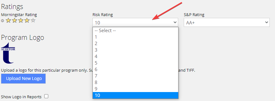 Risk Rating — Set custom risk rating value