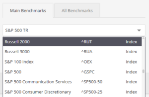 Use indexes as factsheet benchmarks
