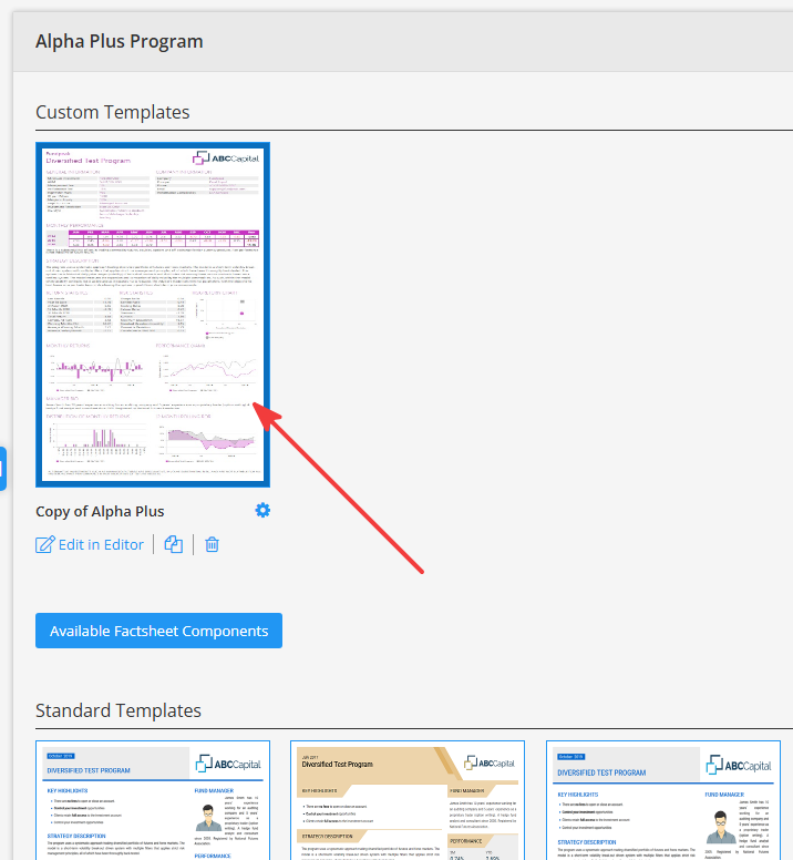 Image - Custom factsheet templates